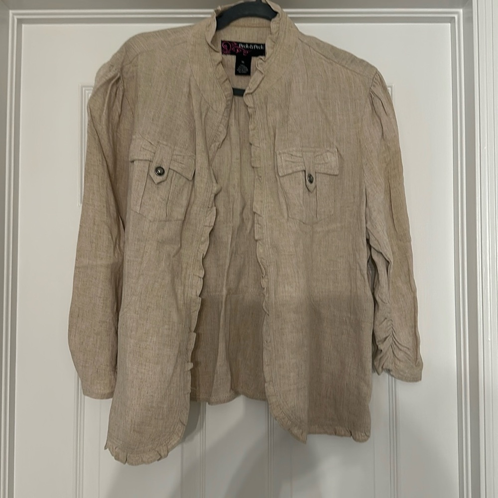 Peck & Peck tan jacket size xl